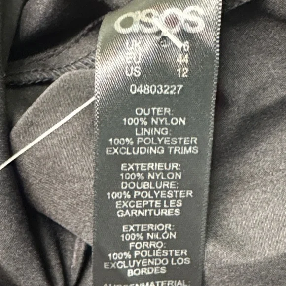 ASOS Embroidered Black Mesh Tulle Dress Size 14 - Picture 10 of 11